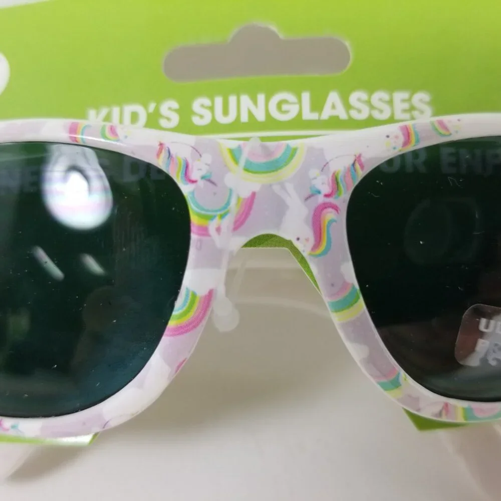 Unicorn rainbow sunglasses for kids with UV protection